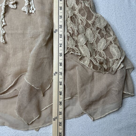 Scully Silk Womens Tunic Top Boho Flowy Sleeves Western Chic Beige Size Small - Picture 7 of 13